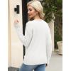 Zeagoo Womens Sweaters Fall Trendy Casual Long Sleeve Shirt Lightweight V Neck Off Shoulder Crochet Pullover Top Outfit(B-white)