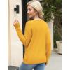 Zeagoo Womens Sweaters Fall Trendy Casual Long Sleeve Shirt Lightweight V Neck Off Shoulder Crochet Pullover Top Outfit(B-yellow)