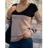 Zeagoo Womens Sweaters Fall Trendy Casual Long Sleeve Shirt Lightweight V Neck Off Shoulder Crochet Pullover Top Outfit(E-black Apricot)