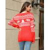 Zeagoo Womens Sweaters Fall Trendy Casual Long Sleeve Shirt Lightweight V Neck Off Shoulder Crochet Pullover Top Outfit(F-christmas)