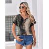 Zeagoo Womens Tops Summer Short Sleeve V Neck Shirts Casual Dressy Business Work Blouses Outfits 2026(Multicolor-cx278)
