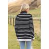 Zeagoo Womens Turtleneck Sweater Fall Fashion 2025 Long Sleeve Chunky Knitted Pullover Color Block Trendy Jumper Top(Black and White Stripes)
