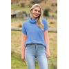 Zeagoo Womens Turtleneck Sweater Fall Fashion 2025 Long Sleeve Chunky Knitted Pullover Color Block Trendy Jumper Top(Blue)
