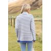 Zeagoo Womens Turtleneck Sweater Fall Fashion 2025 Long Sleeve Chunky Knitted Pullover Color Block Trendy Jumper Top(Blue and White Stripes)