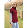 Zeagoo Womens Turtleneck Sweater Fall Fashion 2025 Long Sleeve Chunky Knitted Pullover Color Block Trendy Jumper Top(Brick-red)