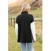Zeagoo Womens Turtleneck Sweater Fall Fashion 2025 Long Sleeve Chunky Knitted Pullover Color Block Trendy Jumper Top(Gray)