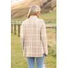 Zeagoo Womens Turtleneck Sweater Fall Fashion 2025 Long Sleeve Chunky Knitted Pullover Color Block Trendy Jumper Top(Khaki Checkered)