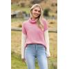 Zeagoo Womens Turtleneck Sweater Fall Fashion 2025 Long Sleeve Chunky Knitted Pullover Color Block Trendy Jumper Top(Purple)