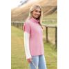 Zeagoo Womens Turtleneck Sweater Fall Fashion 2025 Long Sleeve Chunky Knitted Pullover Color Block Trendy Jumper Top(Purple)