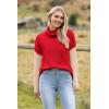 Zeagoo Womens Turtleneck Sweater Fall Fashion 2025 Long Sleeve Chunky Knitted Pullover Color Block Trendy Jumper Top(Red-orange)