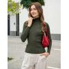 Zeagoo Women’s Turtleneck Sweaters 2026 Fall Fitted Long Sleeve Pullover Sweater Ribbed Knit Basic Tops(Army Green)