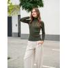 Zeagoo Women’s Turtleneck Sweaters 2026 Fall Fitted Long Sleeve Pullover Sweater Ribbed Knit Basic Tops(Army Green)