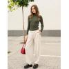 Zeagoo Women’s Turtleneck Sweaters 2026 Fall Fitted Long Sleeve Pullover Sweater Ribbed Knit Basic Tops(Army Green)
