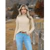 Zeagoo Women’s Turtleneck Sweaters 2026 Fall Fitted Long Sleeve Pullover Sweater Ribbed Knit Basic Tops(Beige)