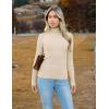 Zeagoo Women’s Turtleneck Sweaters 2026 Fall Fitted Long Sleeve Pullover Sweater Ribbed Knit Basic Tops(Beige)