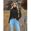 Zeagoo Women’s Turtleneck Sweaters 2026 Fall Fitted Long Sleeve Pullover Sweater Ribbed Knit Basic Tops(Black)