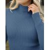 Zeagoo Women’s Turtleneck Sweaters 2026 Fall Fitted Long Sleeve Pullover Sweater Ribbed Knit Basic Tops(Blue)