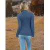 Zeagoo Women’s Turtleneck Sweaters 2026 Fall Fitted Long Sleeve Pullover Sweater Ribbed Knit Basic Tops(Blue)