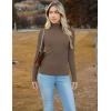 Zeagoo Women’s Turtleneck Sweaters 2026 Fall Fitted Long Sleeve Pullover Sweater Ribbed Knit Basic Tops(Brown)