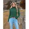 Zeagoo Women’s Turtleneck Sweaters 2026 Fall Fitted Long Sleeve Pullover Sweater Ribbed Knit Basic Tops(Green)