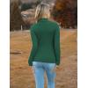 Zeagoo Women’s Turtleneck Sweaters 2026 Fall Fitted Long Sleeve Pullover Sweater Ribbed Knit Basic Tops(Green)