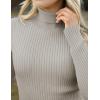 Zeagoo Women’s Turtleneck Sweaters 2026 Fall Fitted Long Sleeve Pullover Sweater Ribbed Knit Basic Tops(Grey)
