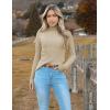Zeagoo Women’s Turtleneck Sweaters 2026 Fall Fitted Long Sleeve Pullover Sweater Ribbed Knit Basic Tops(Khaki)