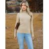 Zeagoo Women’s Turtleneck Sweaters 2026 Fall Fitted Long Sleeve Pullover Sweater Ribbed Knit Basic Tops(Khaki)