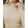 Zeagoo Women’s Turtleneck Sweaters 2026 Fall Fitted Long Sleeve Pullover Sweater Ribbed Knit Basic Tops(Khaki)