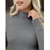 Zeagoo Women’s Turtleneck Sweaters 2026 Fall Fitted Long Sleeve Pullover Sweater Ribbed Knit Basic Tops(Light Grey)
