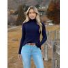 Zeagoo Women’s Turtleneck Sweaters 2026 Fall Fitted Long Sleeve Pullover Sweater Ribbed Knit Basic Tops(Navy)