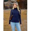 Zeagoo Women’s Turtleneck Sweaters 2026 Fall Fitted Long Sleeve Pullover Sweater Ribbed Knit Basic Tops(Navy)