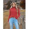 Zeagoo Women’s Turtleneck Sweaters 2026 Fall Fitted Long Sleeve Pullover Sweater Ribbed Knit Basic Tops(Red)