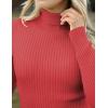 Zeagoo Women’s Turtleneck Sweaters 2026 Fall Fitted Long Sleeve Pullover Sweater Ribbed Knit Basic Tops(Red)