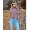 Zeagoo Women’s Turtleneck Sweaters 2026 Fall Fitted Long Sleeve Pullover Sweater Ribbed Knit Basic Tops(Taro)