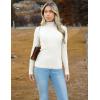 Zeagoo Women’s Turtleneck Sweaters 2026 Fall Fitted Long Sleeve Pullover Sweater Ribbed Knit Basic Tops(White)