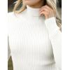 Zeagoo Women’s Turtleneck Sweaters 2026 Fall Fitted Long Sleeve Pullover Sweater Ribbed Knit Basic Tops(White)
