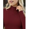 Zeagoo Women’s Turtleneck Sweaters 2026 Fall Fitted Long Sleeve Pullover Sweater Ribbed Knit Basic Tops(Wine Red)