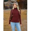 Zeagoo Women’s Turtleneck Sweaters 2026 Fall Fitted Long Sleeve Pullover Sweater Ribbed Knit Basic Tops(Wine Red)