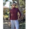 Zeagoo Women’s Turtleneck Sweaters 2026 Fall Fitted Long Sleeve Pullover Sweater Ribbed Knit Basic Tops(Wine Red)