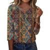 Zeagoo 3/4 Length Sleeve Womens Tops Casual Dressy Summer Blouses Buisness Work Spring Tee Shirts(Multicolor 721)