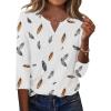 Zeagoo 3/4 Length Sleeve Womens Tops Casual Dressy Summer Blouses Buisness Work Spring Tee Shirts(Print 170)