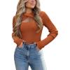 Zeagoo Sweaters for Women 2026 Knit Trendy Long Sleeve Lightweight Slim Fit Pullover Cutout Tops S-XXL(Caramel)