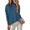 Zeagoo Sweaters for Women Fall Outfits Trendy 2025 Long Sleeve Shirts Bussiness Casual Knit Pullover Sweater Tops(B-solid Blue Long Sleeve)