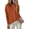 Zeagoo Sweaters for Women Fall Outfits Trendy 2025 Long Sleeve Shirts Bussiness Casual Knit Pullover Sweater Tops(B-solid Orange Long Sleeve)
