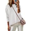 Zeagoo Sweaters for Women Fall Outfits Trendy 2025 Long Sleeve Shirts Bussiness Casual Knit Pullover Sweater Tops(B-solid White Long Sleeve)