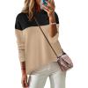 Zeagoo Sweaters for Women Fall Outfits Trendy 2025 Long Sleeve Shirts Bussiness Casual Knit Pullover Sweater Tops(Color Block 4 Black)