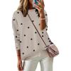 Zeagoo Sweaters for Women Fall Outfits Trendy 2025 Long Sleeve Shirts Bussiness Casual Knit Pullover Sweater Tops(Dot Black)
