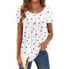 Zeagoo Women Tunic Tops Dressy Casual Summer Short Sleeve Shirts Floral Loose Fit Pleated Boho Top S-XXL(Ax25)