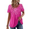 Zeagoo Women Tunic Tops Dressy Casual Summer Short Sleeve Shirts Floral Loose Fit Pleated Boho Top S-XXL(Xh405)